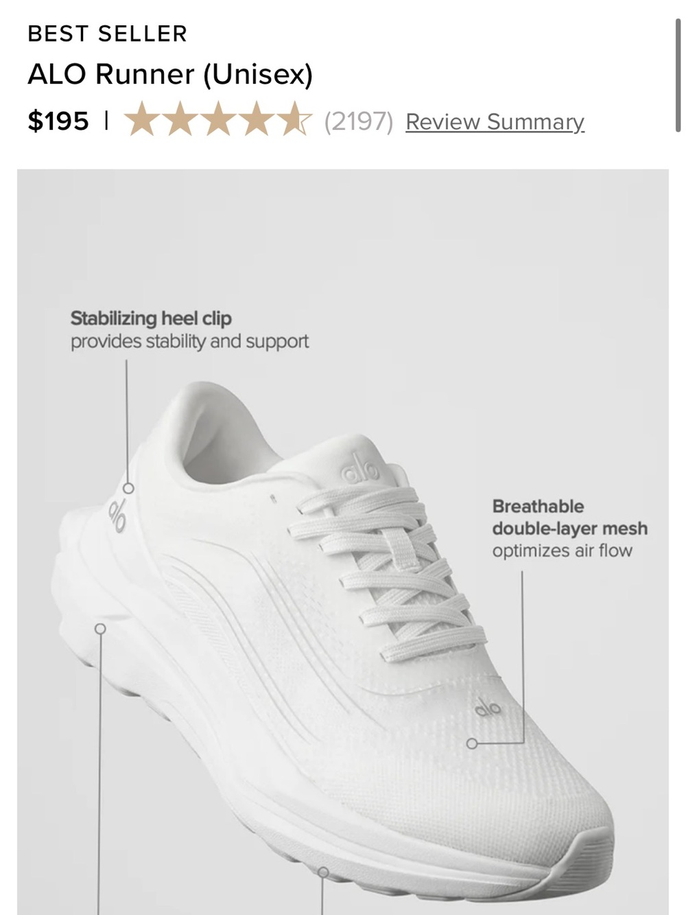 Woman’s Alo runner sneaker
